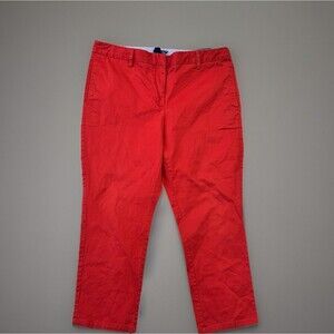 Lands End Fit 2 Straight Leg Pants Size 16 waist 36 Red Chino everyday casual